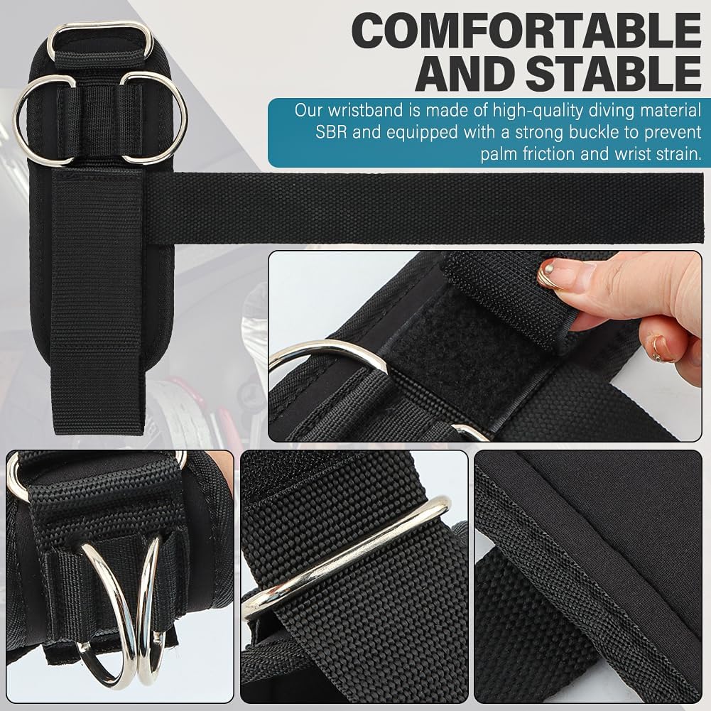 2pcs Weight Lifting Straps with D Ring 13" Long Wrist Straps for Weightlifting Deadlift Strap Heavy Duty Lifting Wrist Strap for Cable Machines