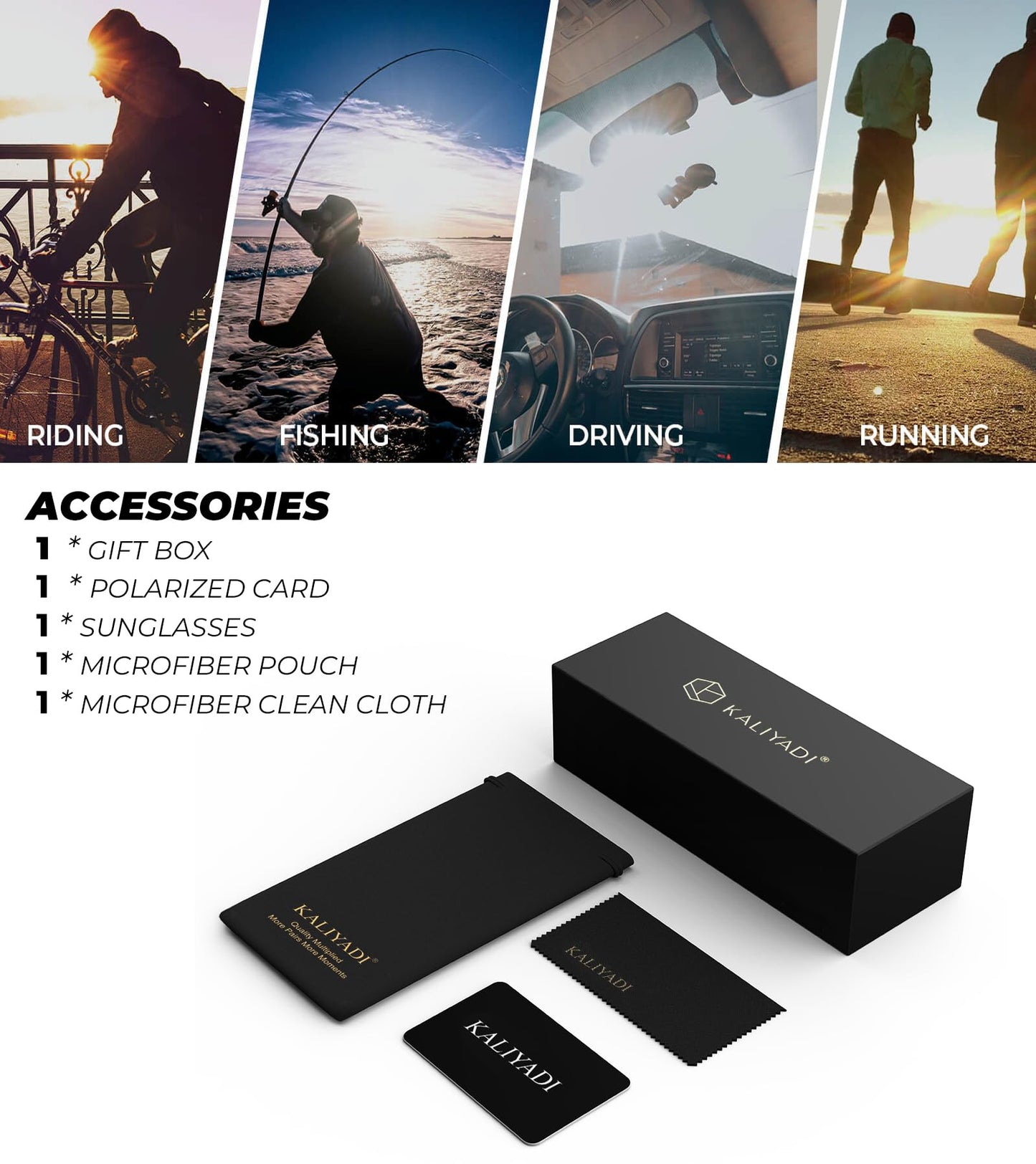 KALIYADI Sunglasses-Men Polarized-Sunglasses Mens Sunglasses: Sun Glasses Polarized UV Protection Unisex Driving Fishing Golf