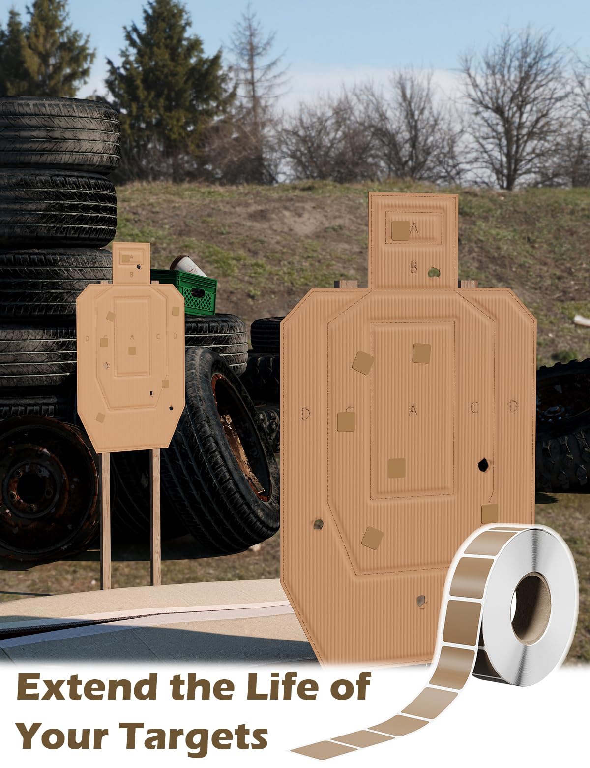 1500 PCS 1-Inch Target Pasters, Self-Adhesive Target Tape for Cardboard & Paper Silhouette Targets, Perfect for USPSA, IPSC, IDPA, and Shooting Practice