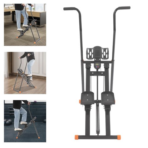 Folding Vertical Climber Cardio Exercise Machine with Adjustable Handlebar Stair Stepper for Home Gym, Exercise Stair Climber Fitness Equipment for Full Body Workout