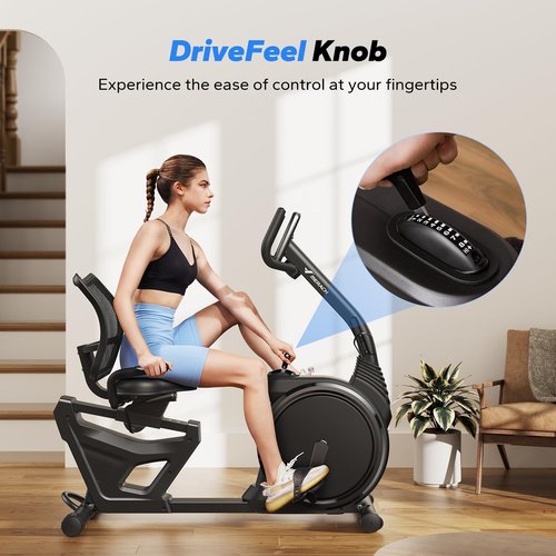MERACH Recumbent Exercise Bike, High-end Recumbent Bike for Home, Light Commercial Recumbent Bikes for Seniors Adults, Magnetic Recumbent Stationary Bike with Smart Bluetooth and Exclusive App, LCD, Heart Rate Handle