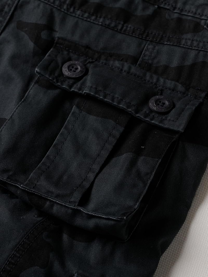 Men's Camo Cargo Work Pants Cotton Tactical 8-Pocket, Zhandi-09+32'' Inseam+44