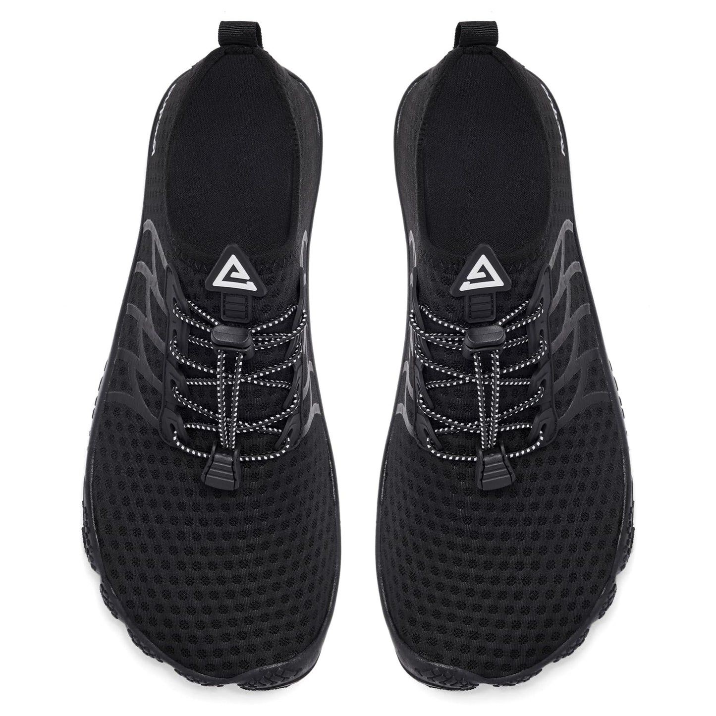 Racqua Water Shoes Lightweight Quick-Dry Swim Shoes Breathable Beach Shoes Barefoot Aqua Outdoor for Men Women Black 11 Women/10 Men