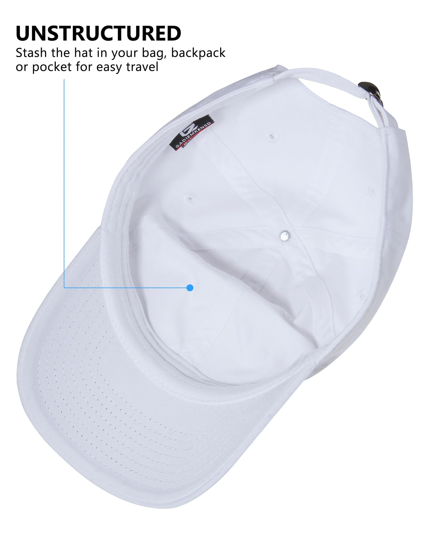 GADIEMKENSD Blank Baseball Cap Washed Cotton Hat for Women Men Unconstructed Soft Basic Hat Unisex Custom Items Plain Caps Dad Hats for Outdoor Sports Golf Running Hiking White