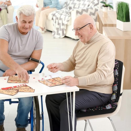 I Love Bingo Black Pattern Double Cushion for Relief During Bingo