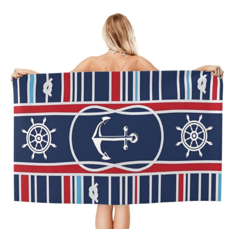 LMKLOP Cute Anchor Beach Towel for Men/Adults, Personalized Microfiber Beach Towels Bulk, Quick Dry Beach Towel for Pool, Lightweight Bath Towels Oversized Clearance 40"x 70"