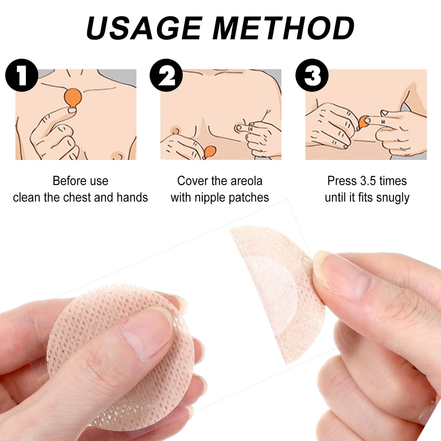 100Pcs Men Nipple Covers, Anti-Chafing Nipple Shield for Men, Nipples Covers for Mens Running, Marathon, Gym, Anti-Friction Nipples Cover for Daily Wear for Anti-Embarrassment
