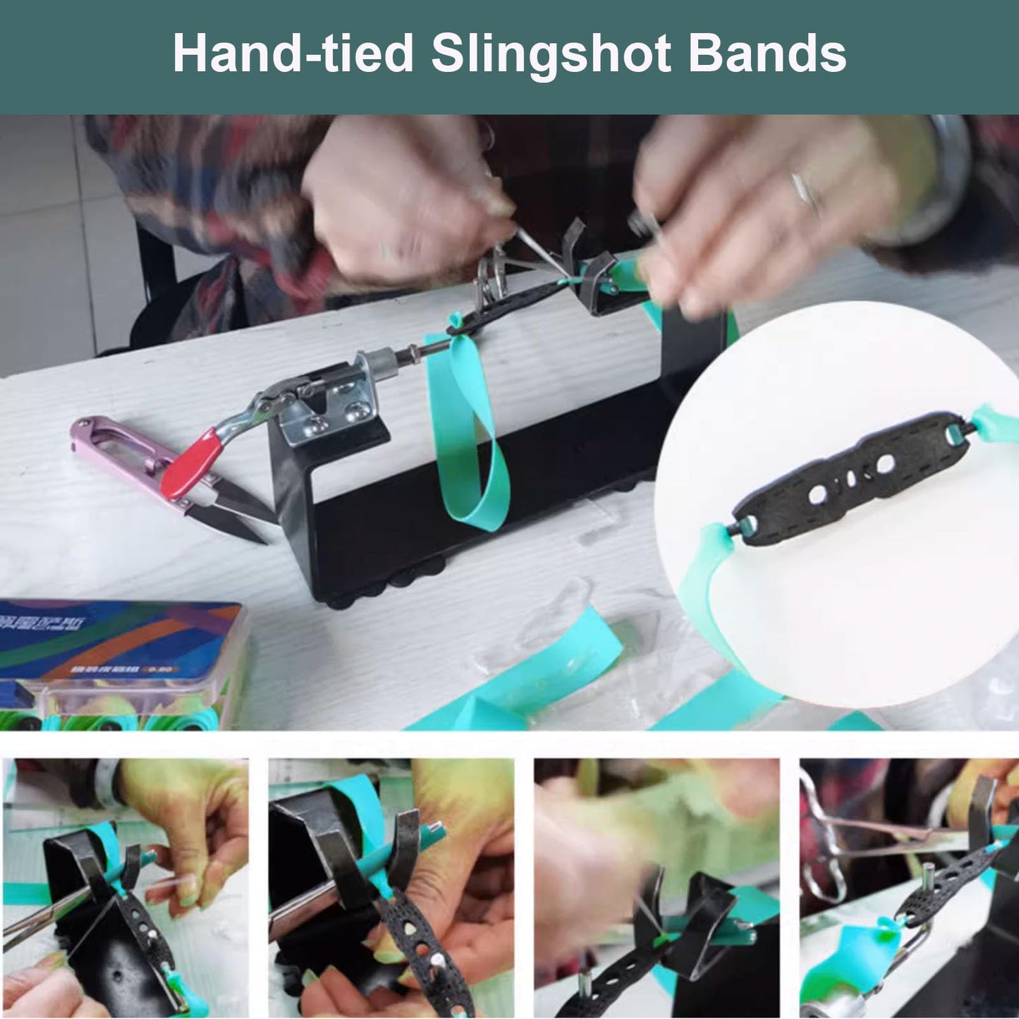 10PCS Slingshot Band Set Flat Elastic Latex, Transparent Blue Rubber for Hunting, Target Practice, and Outdoor Shooting (0.5mm)