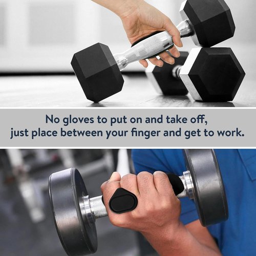 KOOK UDU Rubber Gym Grips for Men & Women, Anti-Slip Workout Grips for Weight Lifting, Deadlifts, Pull-Ups & Gym Training, Hand Grips Pads for Palm Protection & Enhanced Control (Black)