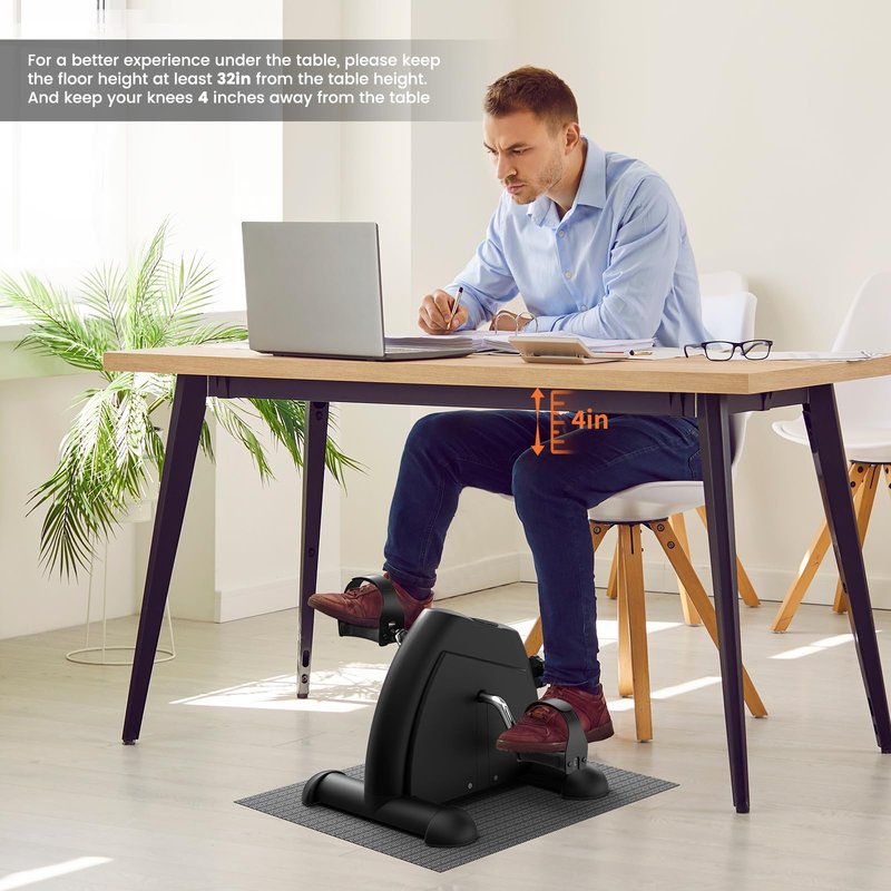 Sportneer Under Desk Bike Pedal Exerciser: Mini Exercise Bike Portable Peddler Sitting for Seniors with LCD Display Arm & Leg Bike Pedals Exerciser with Anti-Skid Mat for Home Office Black Orange