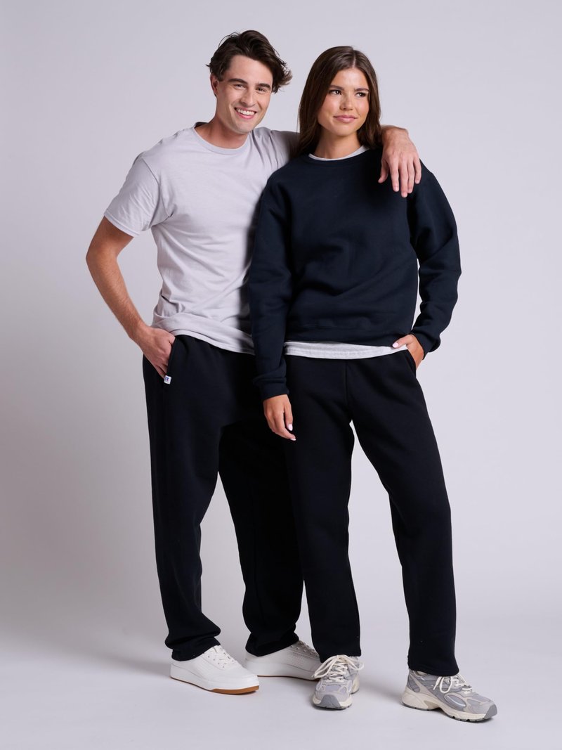 Russell Athletic Men's Dr-Power Fleece Open Bottom Pocket Pant, Black, Large