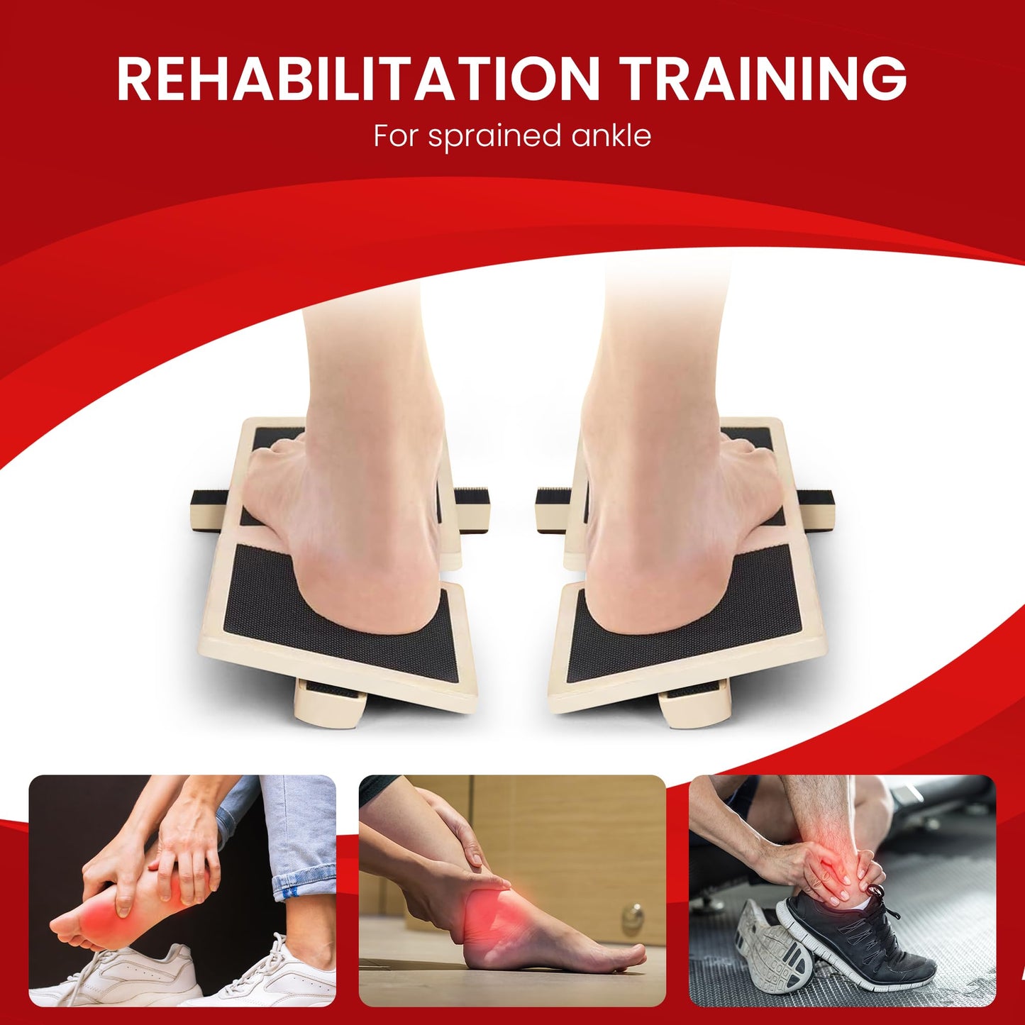 Velifit Ankle Strengthener & Axis Board, Bamboo Ankle Balance Board for Physical Therapy, Blackboard Foot Trainer & Foot Strengthener, Giboard for Balance Training, Axisboard for Leg Stability