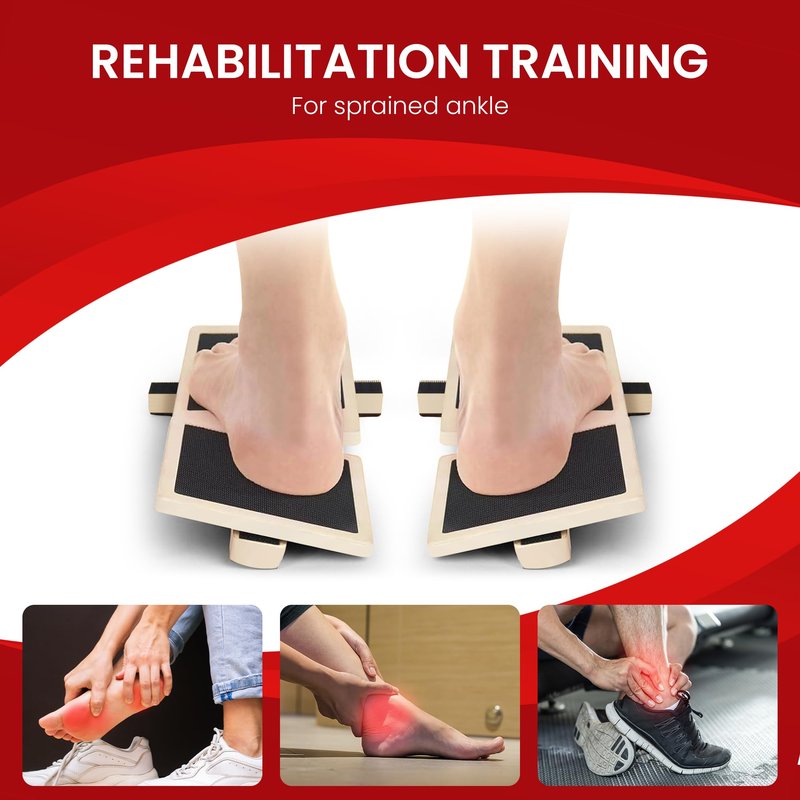 Velifit Ankle Strengthener & Axis Board, Bamboo Ankle Balance Board for Physical Therapy, Blackboard Foot Trainer & Foot Strengthener, Giboard for Balance Training, Axisboard for Leg Stability