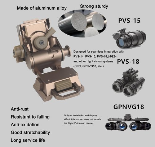 L4G24 Tactical Helmet Mount, Aluminum Alloy NVG Bracket for PVS-15/18/GPNVG18, Adjustable with Breakaway System (Tan)