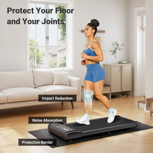 THERUN Treadmill Mat for Carpet, Non-Slip Home Gym Mat, Walking Pad Mat, Rubber Mats for Gym Floor, Medium Size