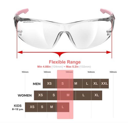 HTS HUNTERSKY S239 Protective Clear pink Small Safety Glasses women youth protecting eyes from wind dust proof night bike riding cycling running lab chemistry goggles