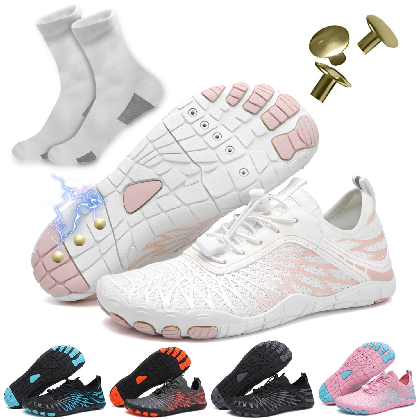ELETON Barefoot Shoes Women Men Footwear, Wide Toe Box Hiking Zero Drop Non-Slip Quick-Dry River Boat Pool Beach Water Shoes, Lightweight Swimming Running Walking Sneakers Unisex