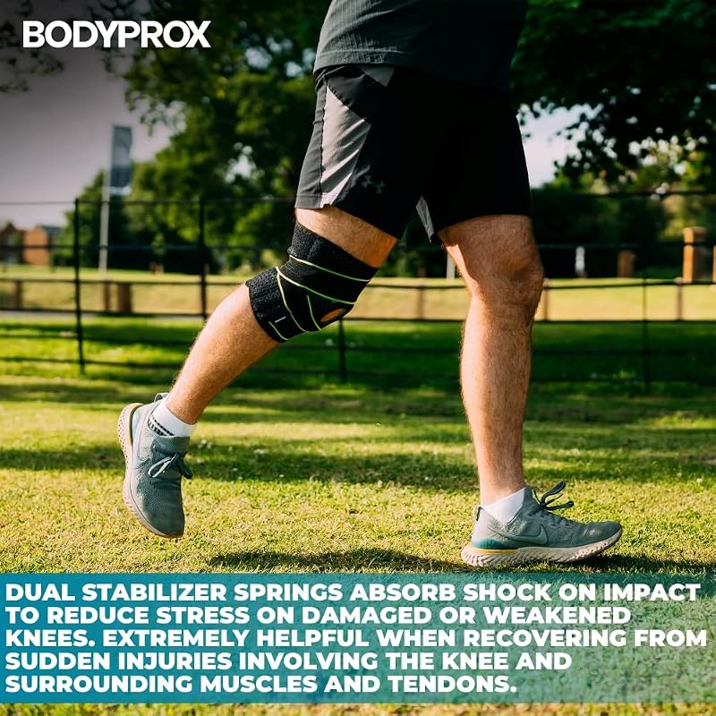 Bodyprox Knee Brace with Side Stabilizers & Patella Gel Pads - Large