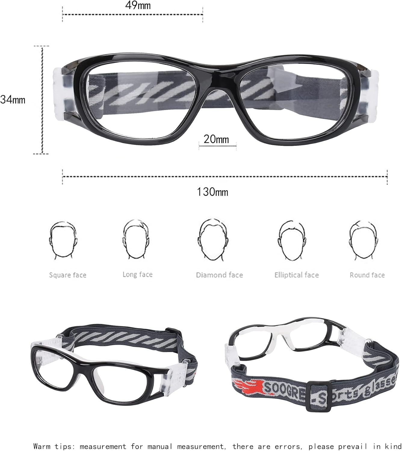 ''N/A'' Kids Sports Glasses Basketball Football Safe Training Goggles Anti Fog 7-12