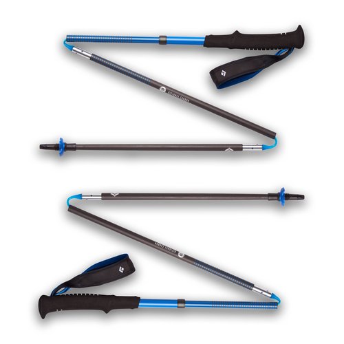 Black Diamond Distance Carbon Z Trekking and Running Poles, Pair of Foldable, Ultra Lightweight, Fixed Length Carbon Fiber Hiking Poles, Ultra Blue, 115 cm