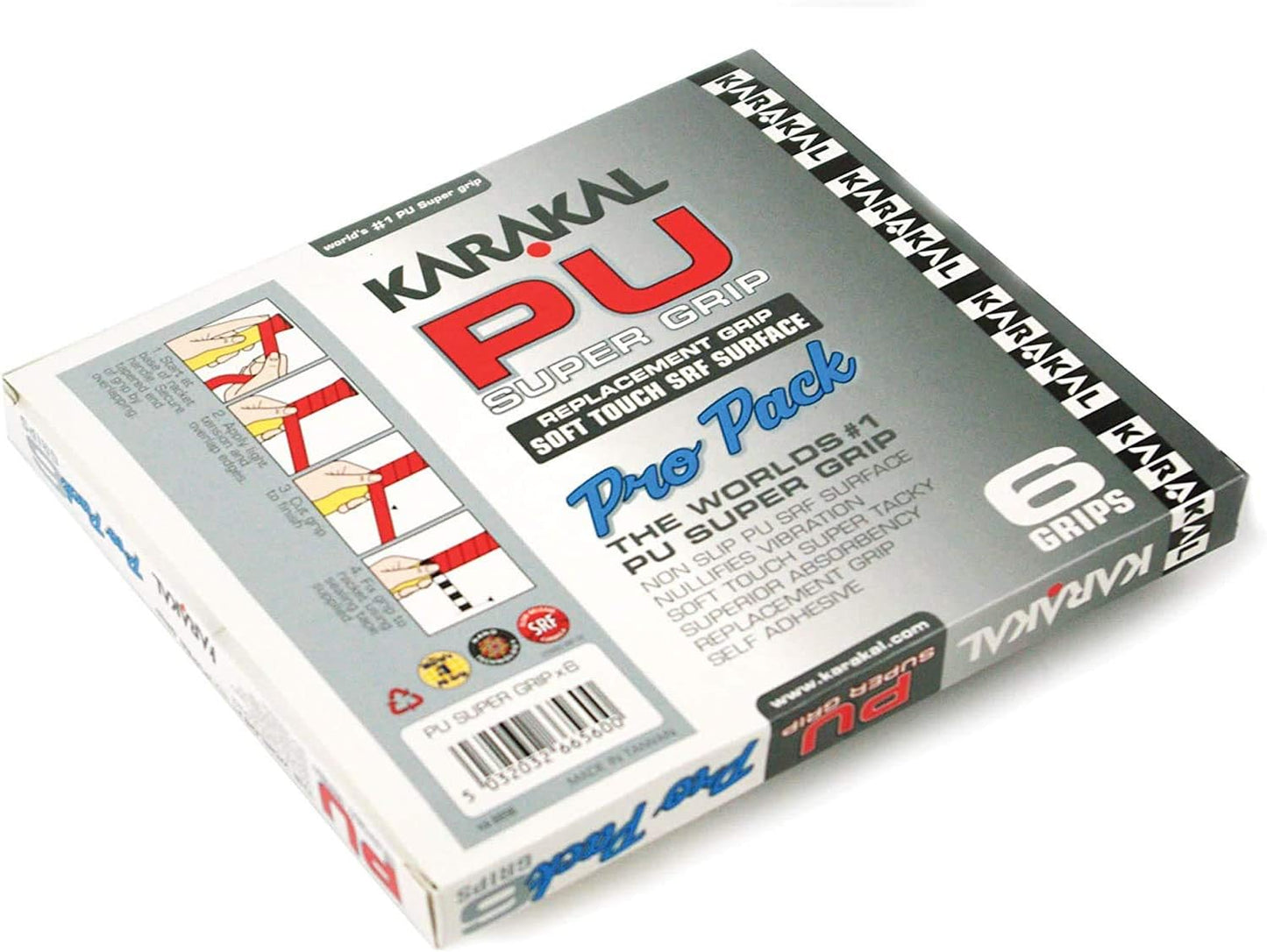 Karakal DUO Supergrip replacement racquet grip - tennis/badminton/squash - Random Colour x 6