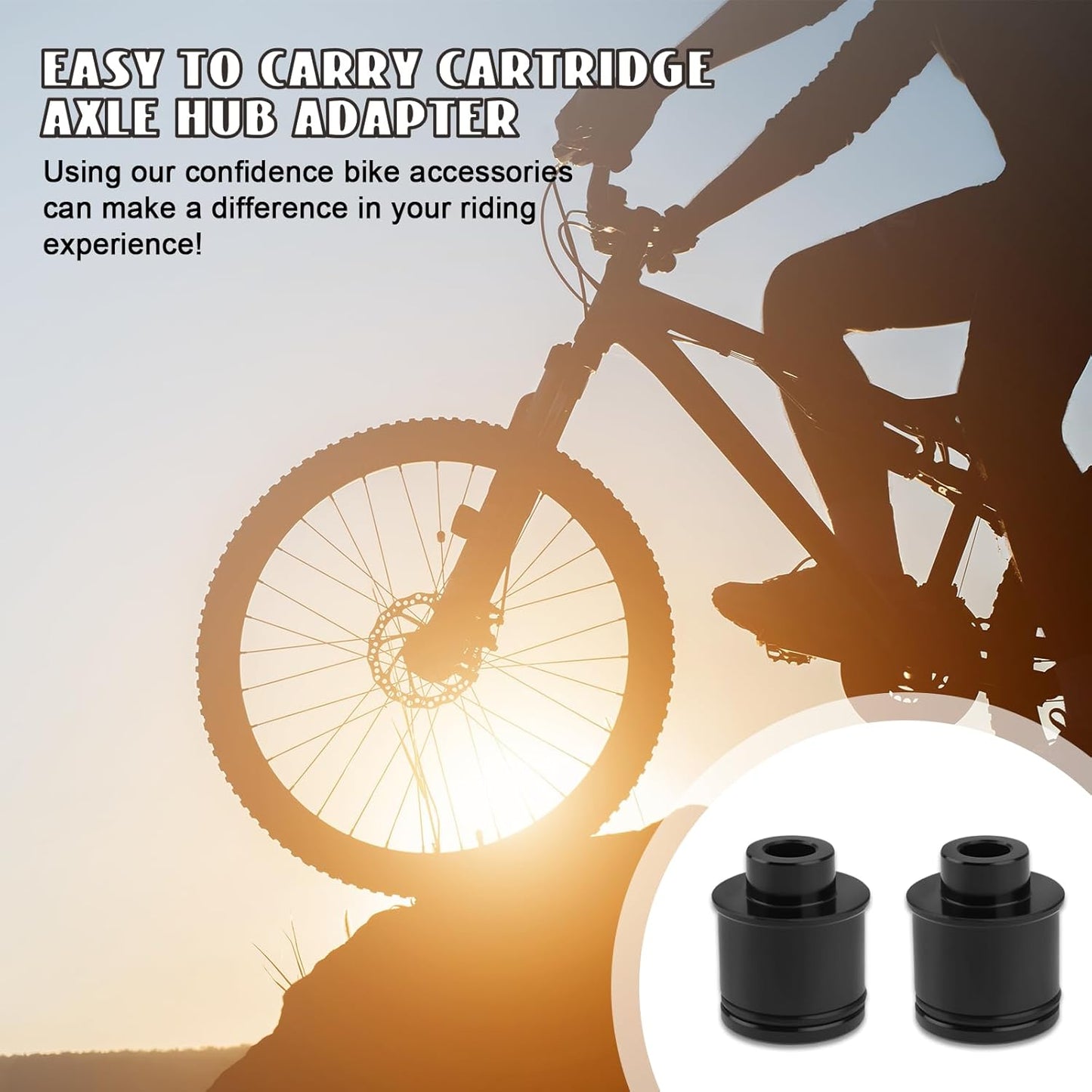 2 Pack Mountain Bike Hub Adapter, Quick Release Hub Converter Adapter, 12/15mm to 9mm Thru Axle Quick Release for Mountain Road Bicycle Cycling Wheel