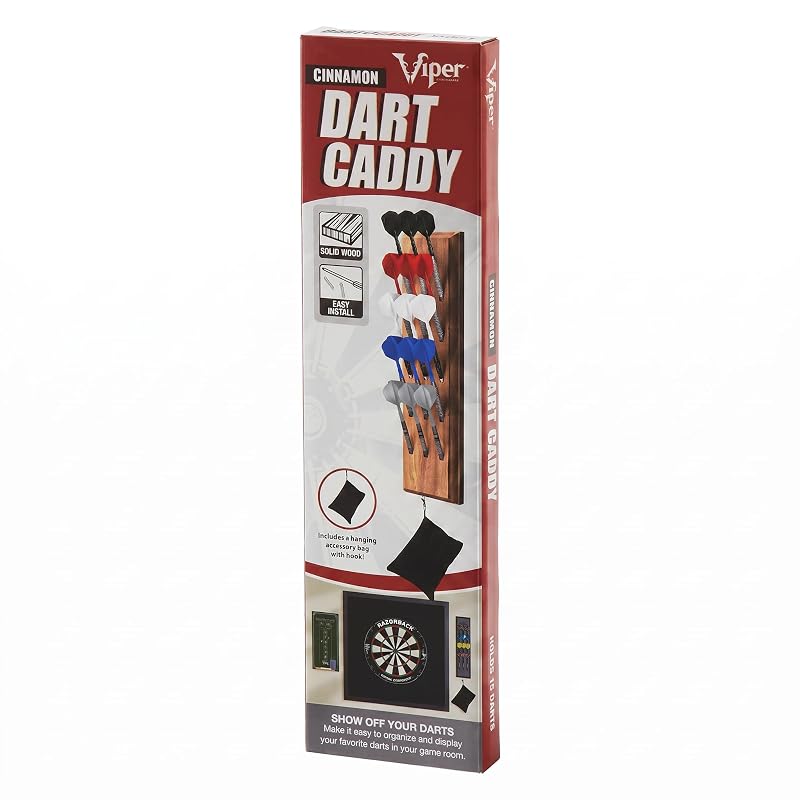 Viper Cinnamon Finish Wall-Mounted Dart Holder Display, Holds 12 Darts