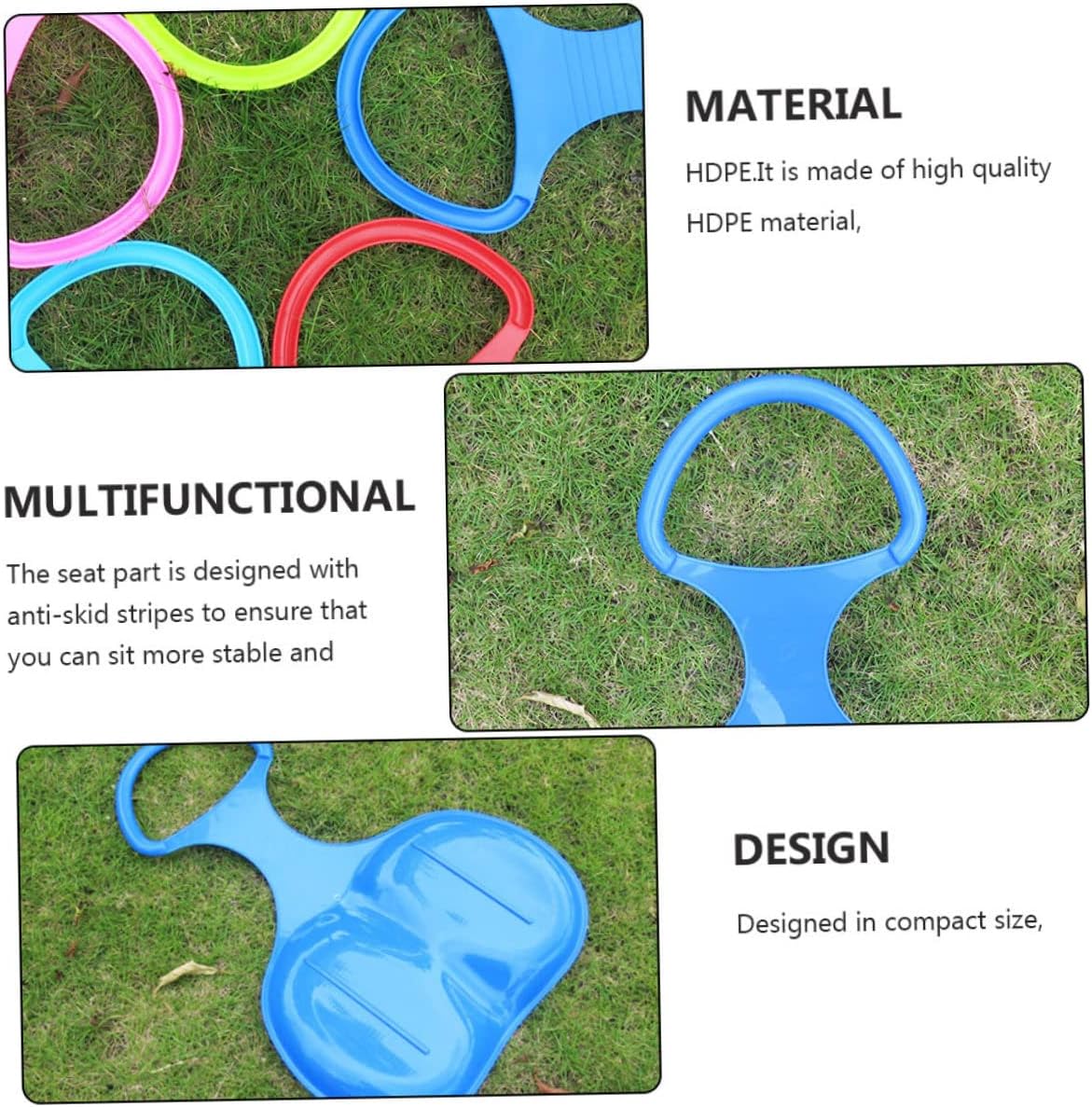 2pcs Skiing Sheet Grass-Sliding Board Hdpe Ski Board for Outdoor Fun Portable Sandboarding Activities Compact with Anti-Skid Design
