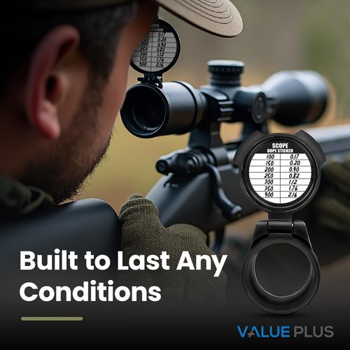 12 Pack Writable Scope DOPE Sticker for Long-Range Shooting- Scope Sticker Can Be Used with Range Card and Dope Cards for Shooting -1.5 Inch Diameter- Fits Most Scope Caps - Made in The USA