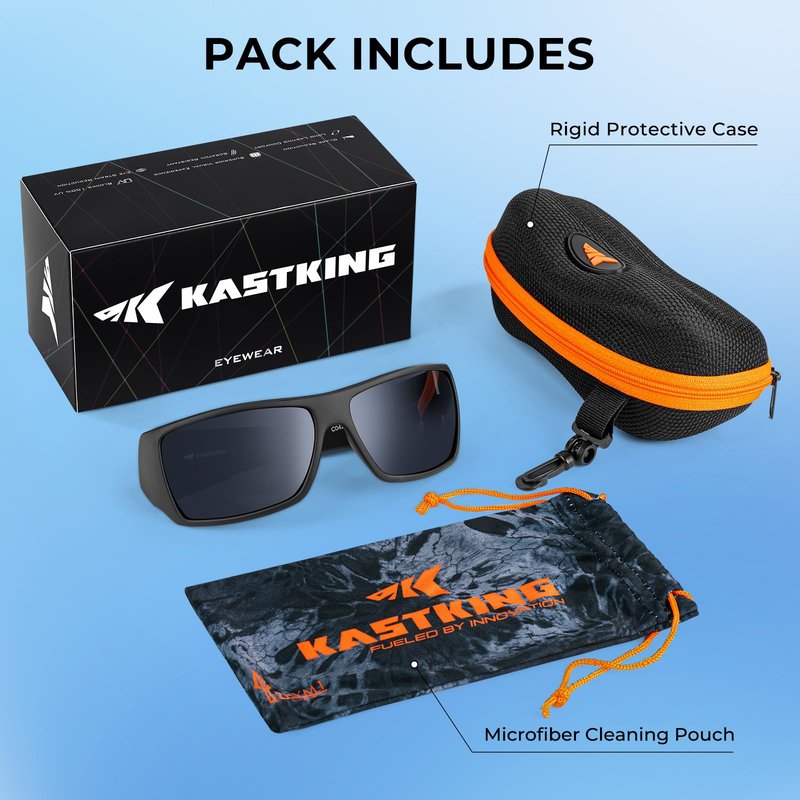 KastKing Iditarod Polarized Sport Sunglasses,PuriVex Protective Lens Coating Fishing Sunglasses,Ideal for Driving Fishing Cycling and Running,UV400 Protection,Durable Grilamid Frame