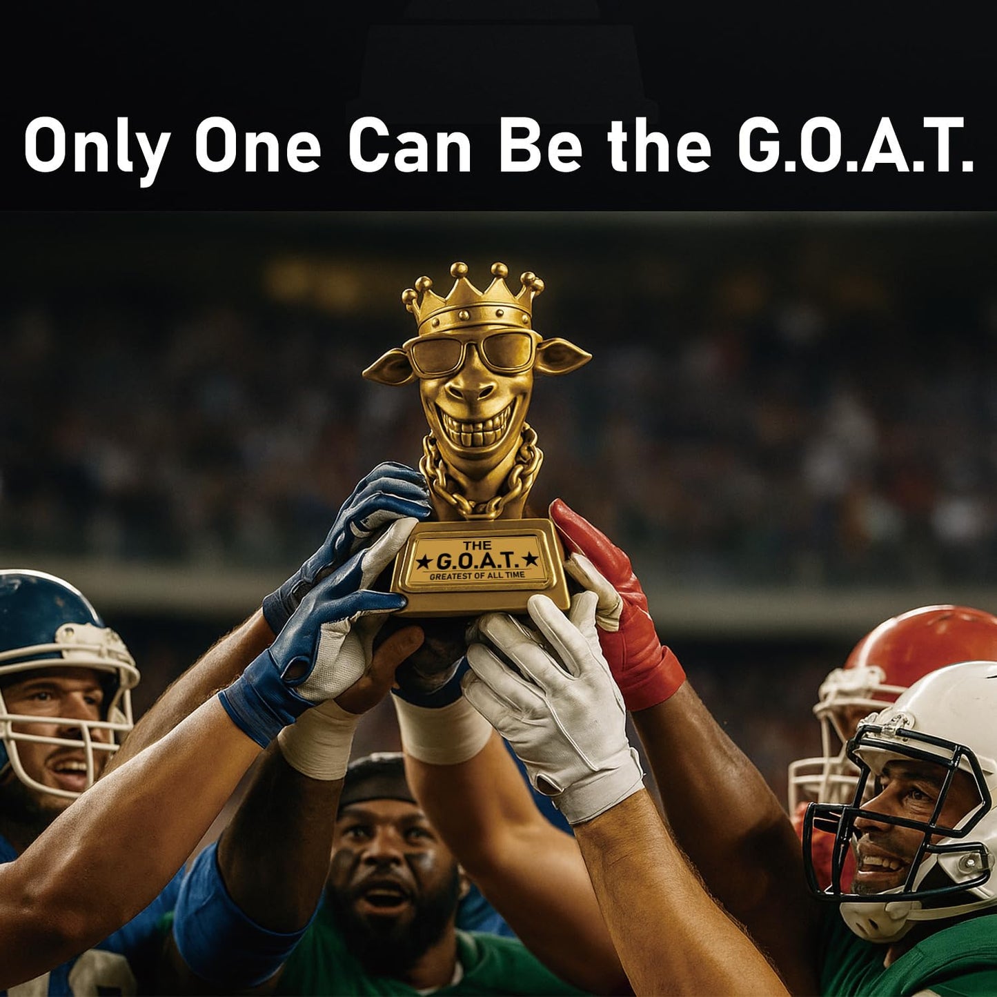 Bambluby Goat Trophy Winner Award – 7 Inch Funny Greatest of All Time Trophy for Fantasy Football Champion, Office MVP, Employee Recognition, Retirement Gift for Men, Boss, Coworker & Friends
