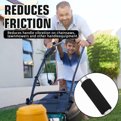 2 Pcs Foam Handle Cover Buffer Tube Cover 4.33 Inch NBR Rubber Foam Grip Wrap Comfortable Foams Tubing Handle Grips for Fitness Home Lawn Bicycle Motorbike Handlebar Replacement Black