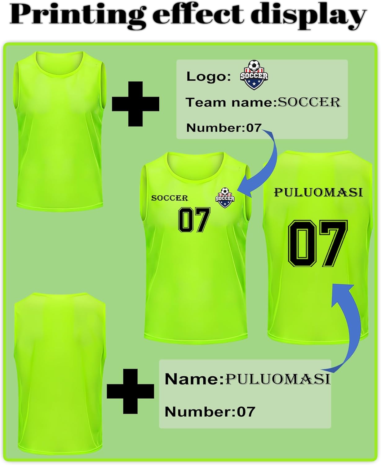 1/6/12/24/48 PCS Custom Pinnies Youth Team Sports Kids Personalized Vest in Basketball Jerseys,Add Logo/Name/Number