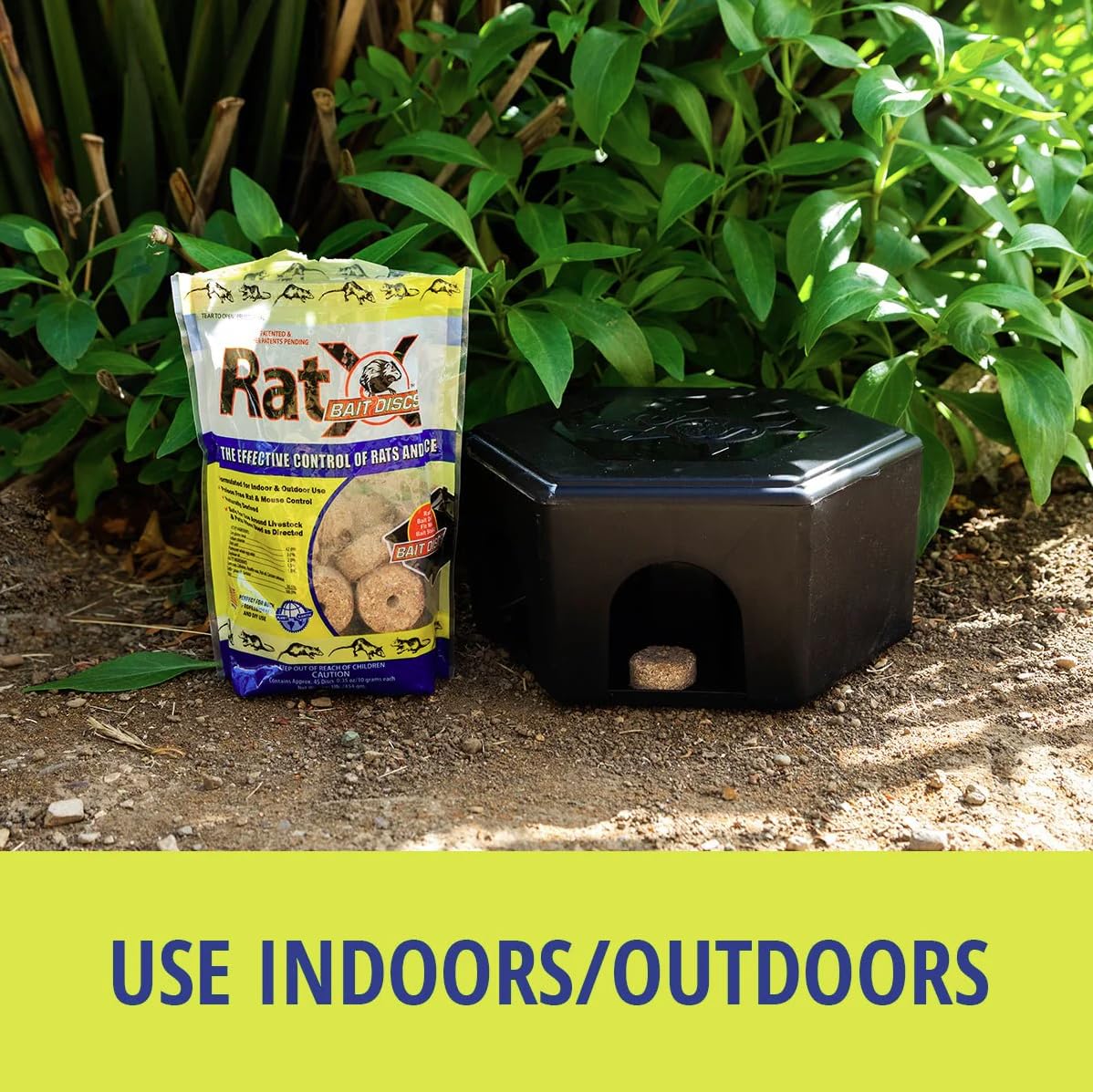 RatX Rodent Bait Station for Mice & Rats – Indoor & Outdoor Use | Small Plastic Bait Box | Compact Size | Weatherproof, Reusable