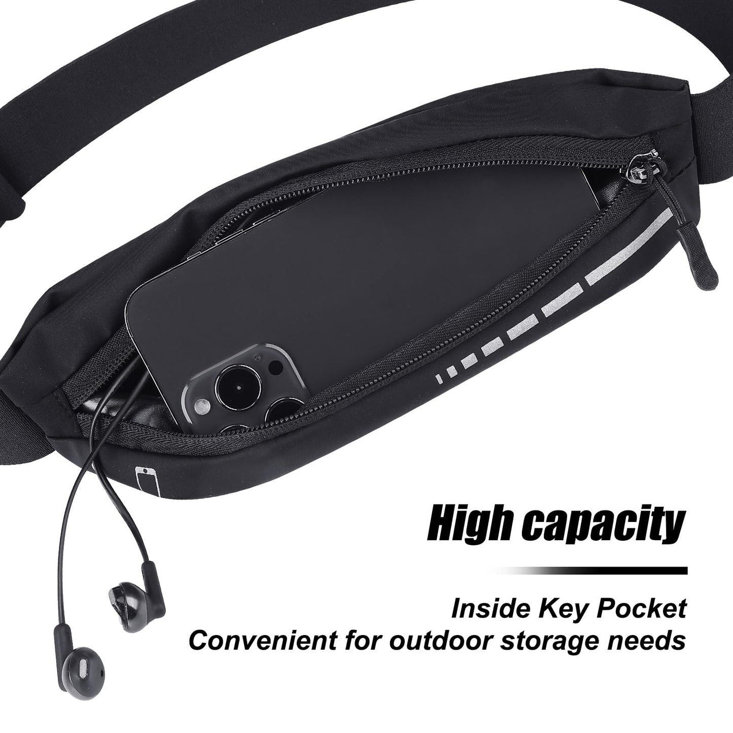 2 PCS Slim Running Belt Fanny Pack Running Phone Holder Runners Pouch Waist Pack for Workout Money Belt Running Gift Gear Accessories for Women Men Walking Hiking Cycling