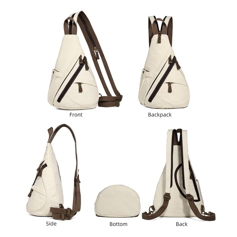 KL928 Canvas Sling Bag - Small Crossbody Backpack Shoulder Casual Daypack Rucksack for Men Women(Yellow+Orangered)