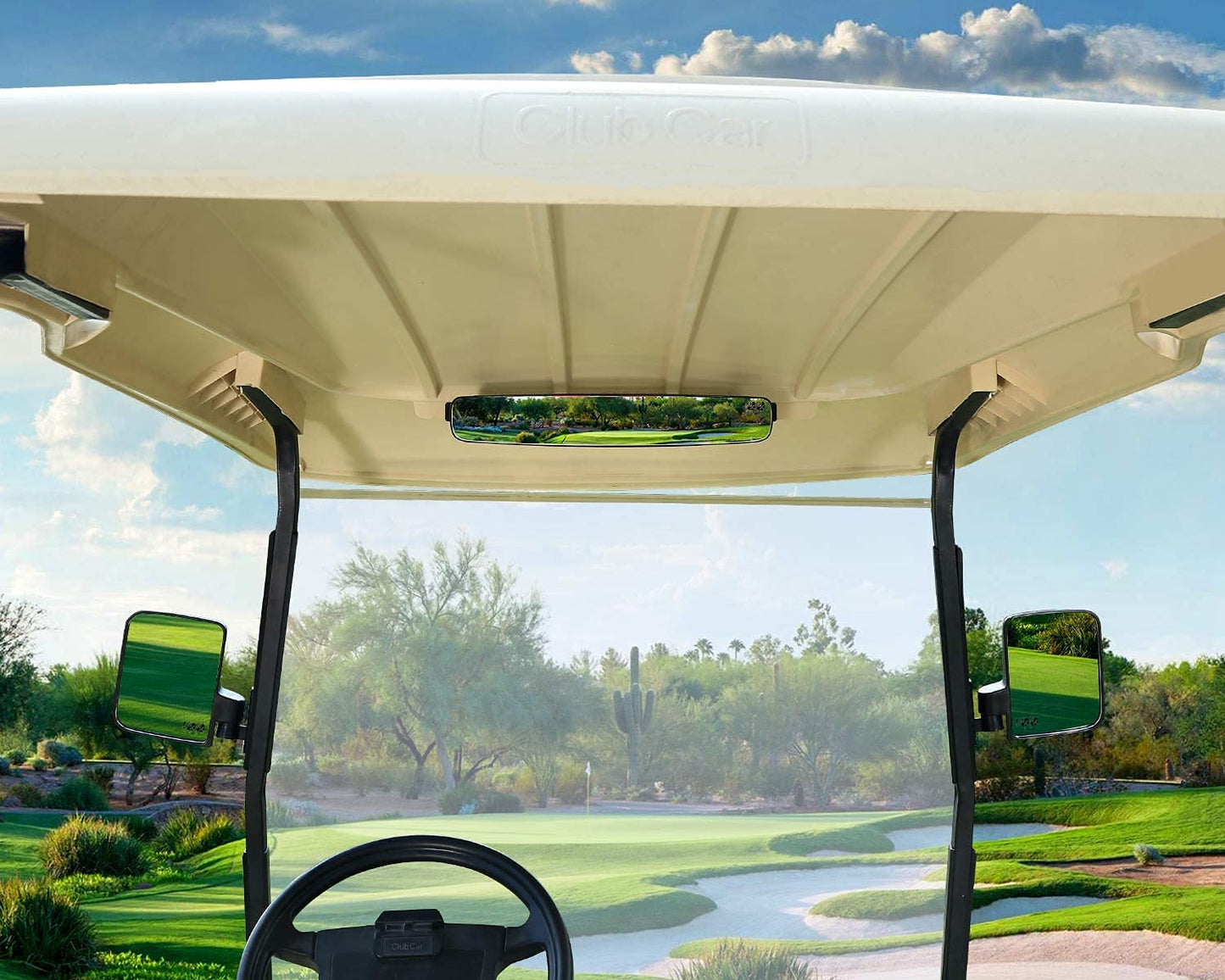 10L0L Golf Cart Mirrors Contains Folding Side Mirrors and Rear View Mirror Universal for Yamaha Club Car DS Precedent/EZGO TXT RXV