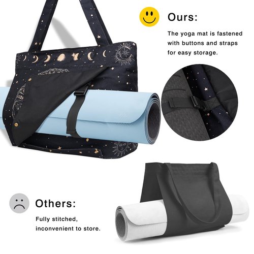 Yoga Mat Bag Yoga Bags and Carriers Fits All Your Stuff Yoga Tote Bag with Zipper Pocket Yoga Mat Carrier Take in Out Mat Easily for Pilates Travel Workout Office Beach and Gym