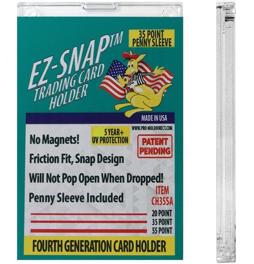 Box(25) Pro-Mold 35pt. EZ-Snap Trading Card Holders Holds Sleeved Card UV Protection CH35SA