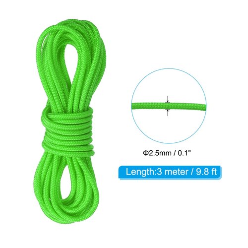 PATIKIL Archery D Loop Rope 10 FT, Bow D Loop String Release Material Nock Wire Nocking Loop Buckle Ring for Compound Bowstring, Bright Green