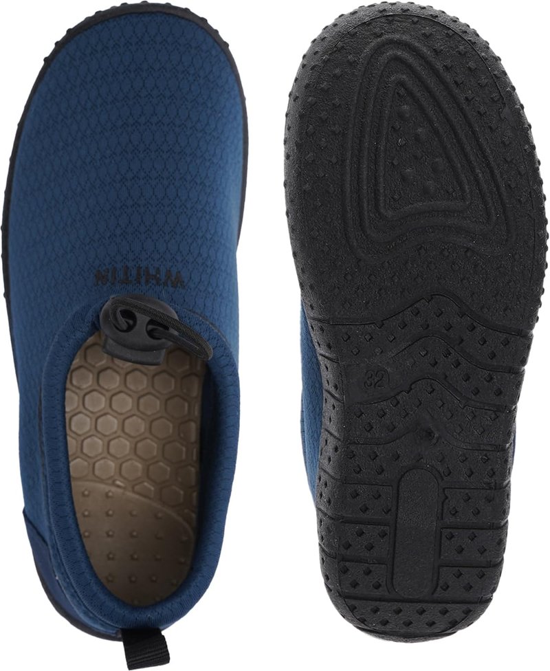 WHITIN Water Shoes for Little Kids Quick Dry Swim Barefoot Aqua Socks Beach Minimalist Size 2 Boys Girls Comfort Surfing Athletic Boating Running River Sneaker Navy Blue 32