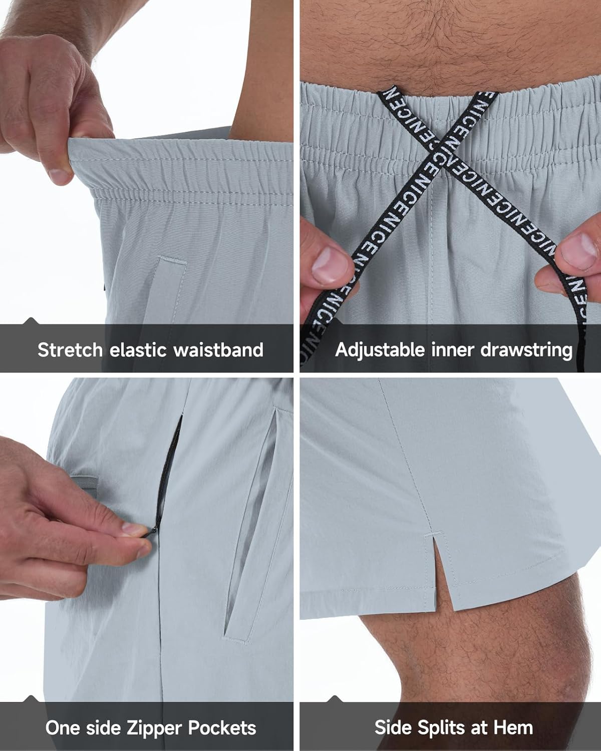 2 Pack Mens Athletic Workout Shorts 7 Inch Quick Dry Gym Shorts with Pockets, Sports Tennis Running Shorts for Men