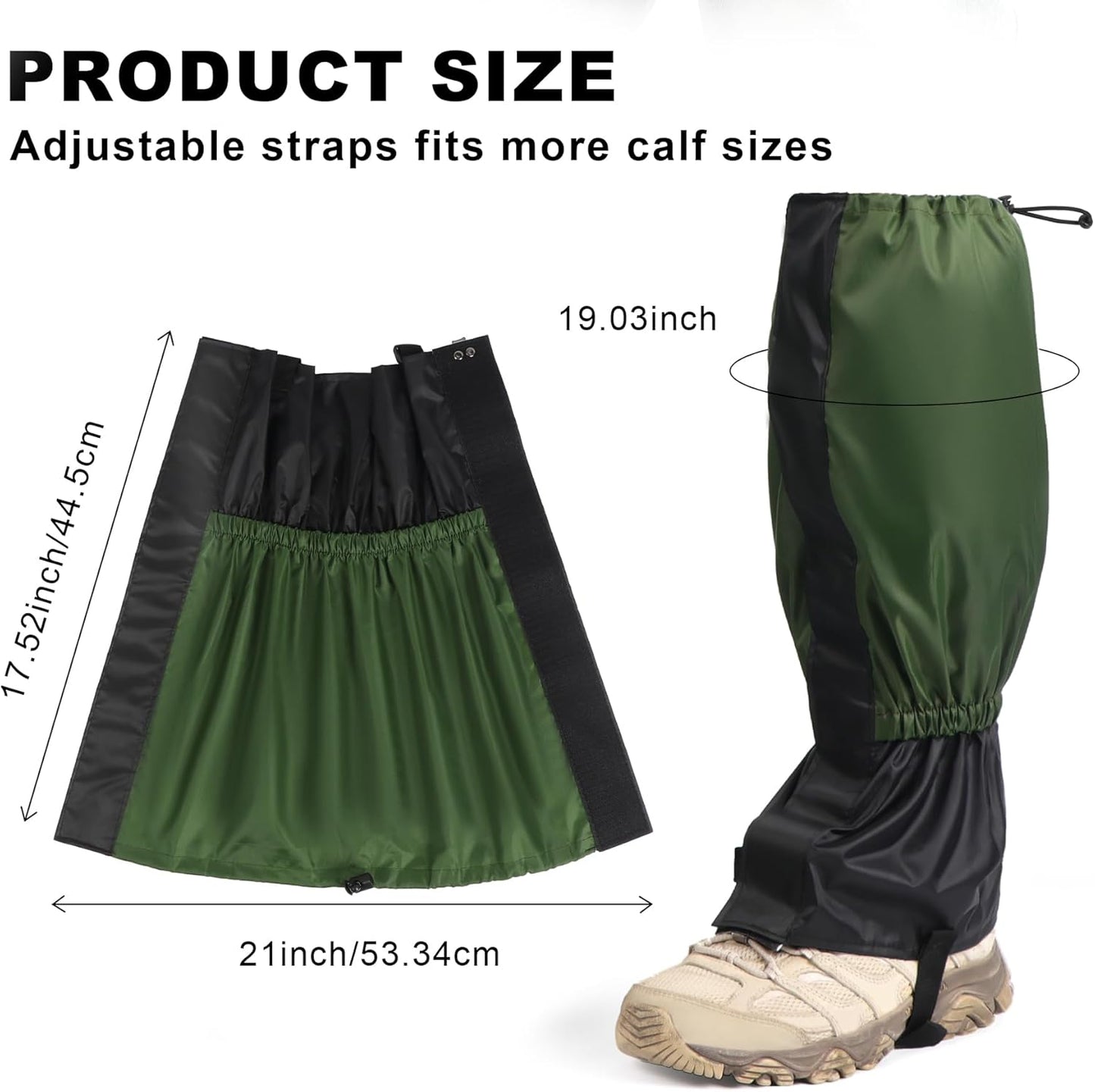 2 PCS Waterproof Lawn Care Leg Gaiters,Garden Trimming Leg Chaps,Weed Eating Leg Protectors
