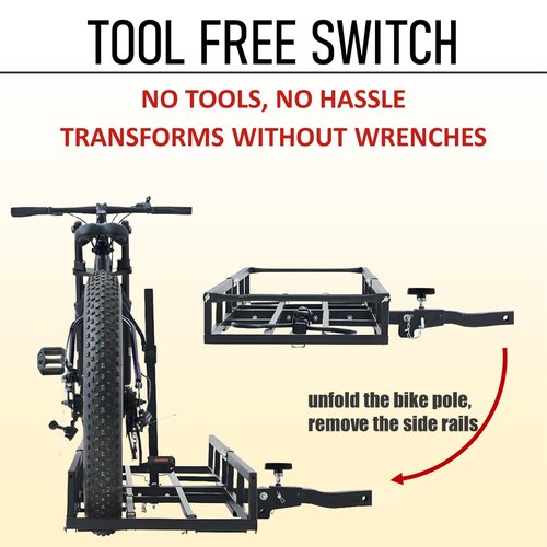 Trailer Hitch Bike Rack for Car 2 Bikes, E Bike Carrier Hitch Mount 2 Bike, Fat-Tire Ebike Rack for Tow Hitch, Fits 2" Receiver for SUV Truck Rv Van (2 Bike - 300 Lbs Cap - Black)
