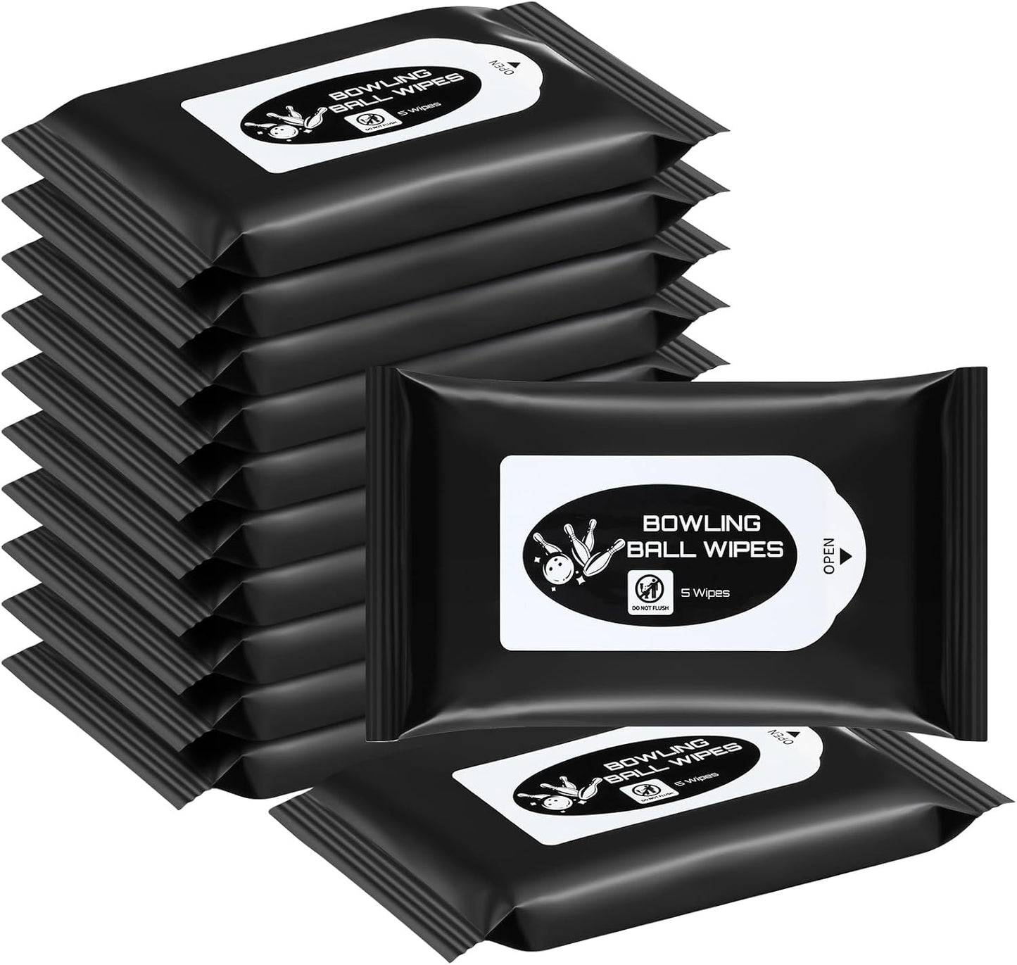 12 Pack Bowling Ball Cleaning Wipes Cleaner Kit Bowling Wipes to Wipe Off Ball Accessories 5 Per Pack