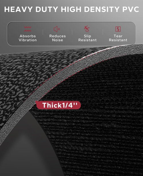 HAPBEAR Exercise Equipment Mat, Under Treadmill, Elliptical, Peloton Bike Mat for Hardwood Floors Carpet Protection - High Density Weight Bench Pad Fitness Gym Equipment Mat