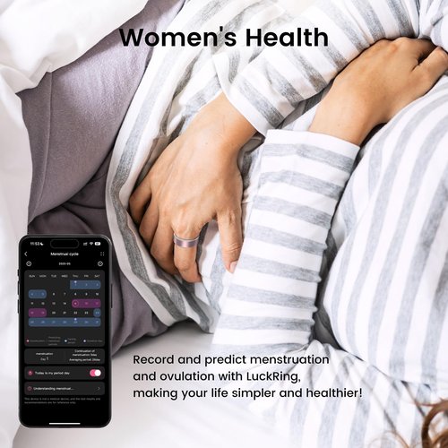 Jojovenusmall Smart Ring for Women & Men - IP68 Waterproof Fitness Tracker with Long Lasting Batteries, 28-Language App, Sleep/Step/Heart Rate Monitor, Compatible with iOS & Android (Silver, 8)