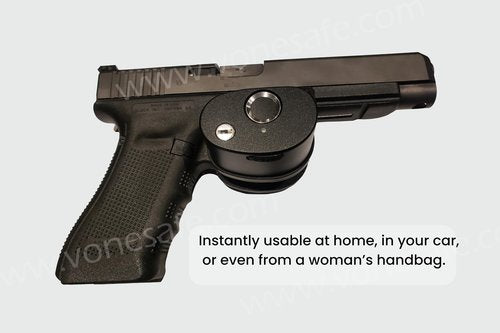 Vone Smart Gun Lock Guard II ??Biometric Fingerprint Trigger Lock with 0.1s Unlock, Auto Pop-Up, USB-C Rechargeable, Anti-Tamper Alarm ??Fits Pistols, Rifles & Shotguns