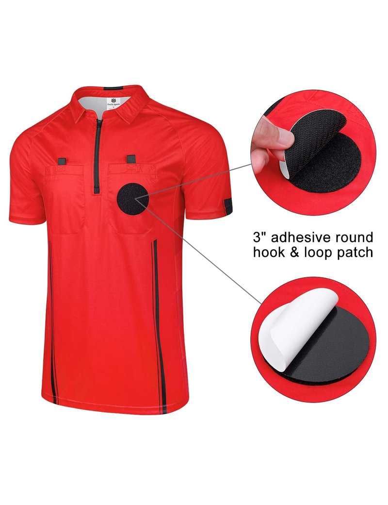 FitsT4 Sports Pro Soccer Referee Jersey Short Sleeve Youth Ref Shirts Red XX-Small