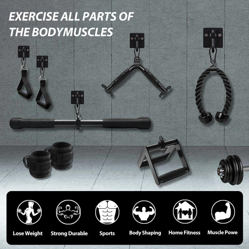 WNOEY LAT Pulldown Attachments, Cable Machine Attachment Gym Accessories, Cable Attachments for Gym, Home Gym Accessories